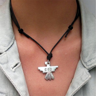 Personalisierte Silber Thunderbird Halskette