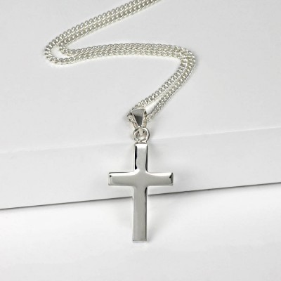 Personalisierte Herren Silber Kreuz Anhänger