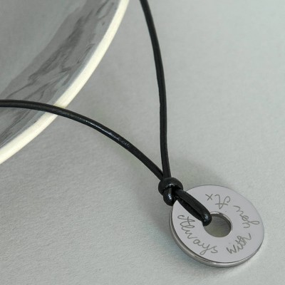 Personalisierten Männer Sterling Silber Open Disc Halskette