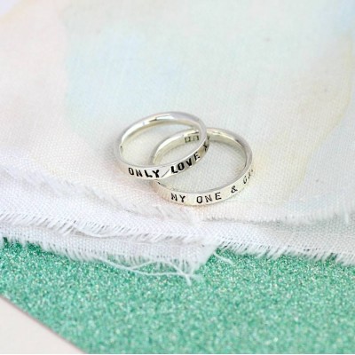 Personalisierte Script Ring für Paare