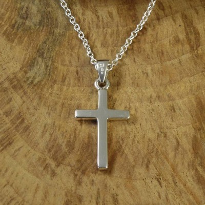 Personalisierte Silber Kreuz Halskette