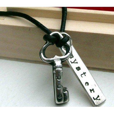 Personalisierte Silber Schlüssel Halskette