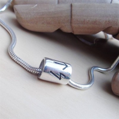 Personalisierte Silber Rune Thong Halskette