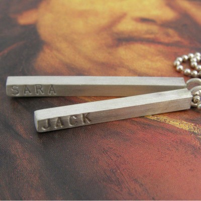 Silber Personalisierte Satin Herren Halskette