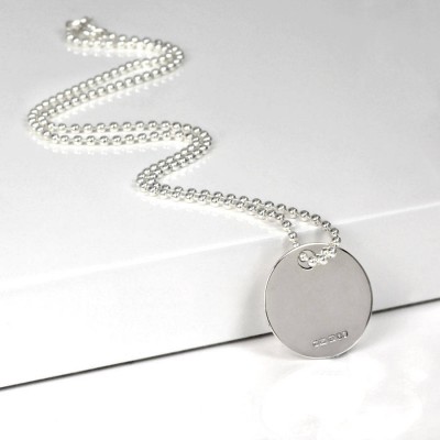 Personalisierte Silber Rund Dog Tag Anhänger