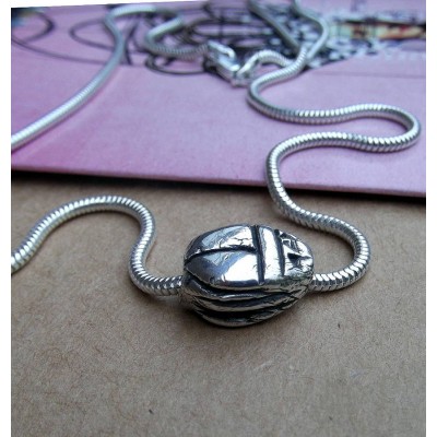 Silber Scarabäus Käfer Halskette