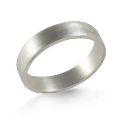 Silber Wedding Band Ring Hand geschmiedeten Flach Fit