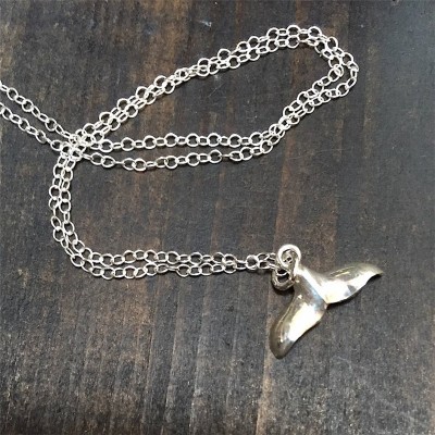 Silber Whale Tail Anhänger Halskette