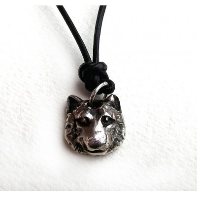 Silver Wolf Kopf Halskette