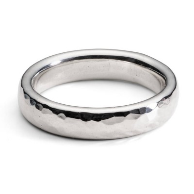 Unisex Hammered Sterling Silber Ring