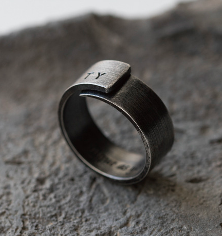 Mittel Sterlingsilber Beton Ring