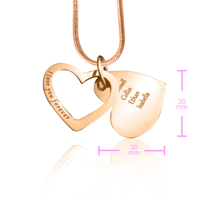 Personalisierte immer Halskette Liebe 18ct Rose Gold überzogen