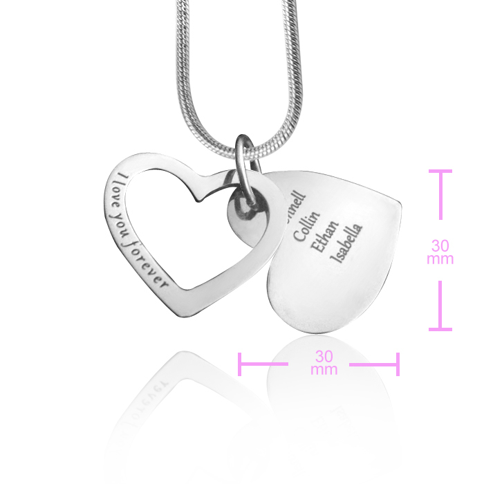 Personalisierte Liebe für immer Halskette Sterlingsilber