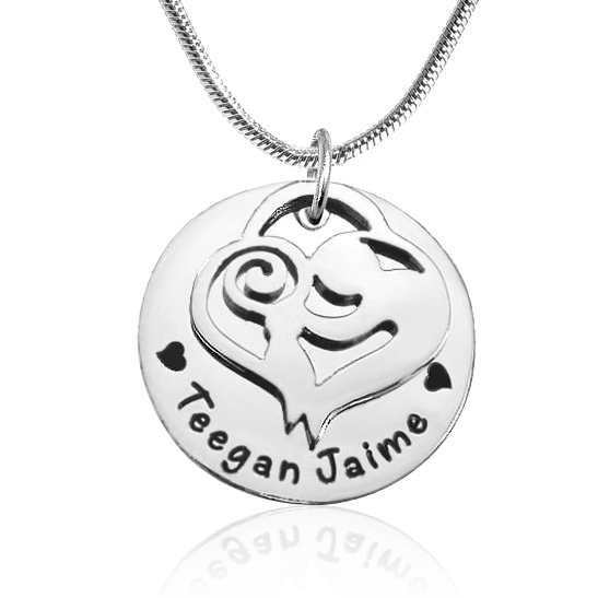 Personalisierte Mutter Disc Einzel Halskette Sterling Silber