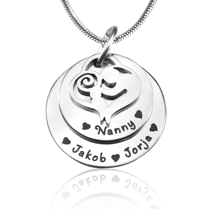 Personalisierte Mutter Disc Doppel Halskette Sterling Silber