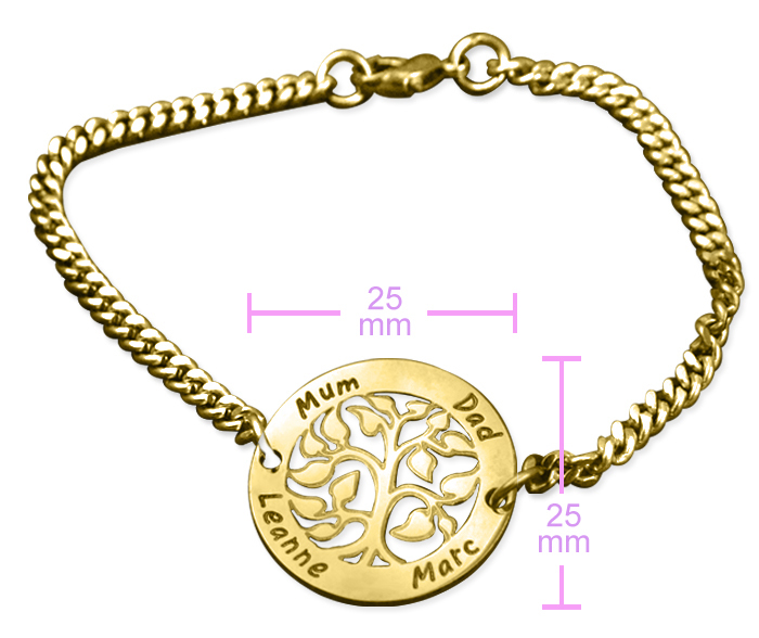 Personalisierte My Tree Armband 18 karätigem Gold überzogen