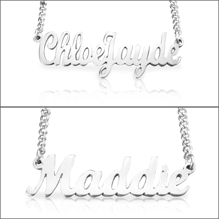 Personalisierte Namenskette Sterling Silber