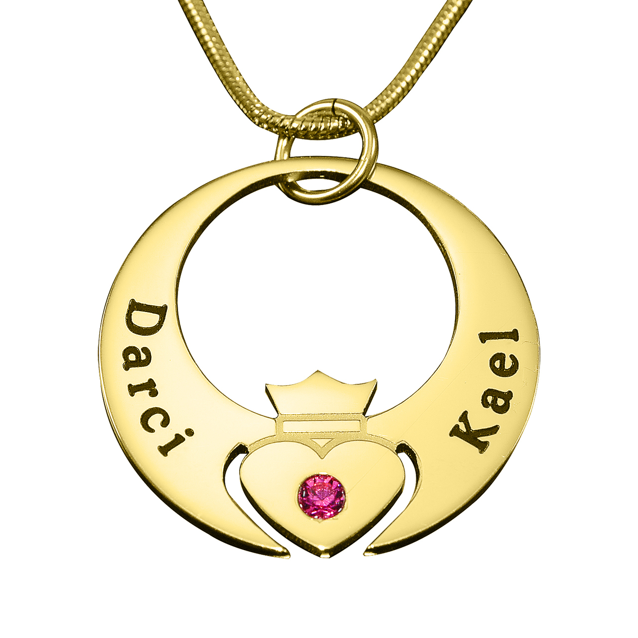 Personalisierte Queen of My Heart Halskette 18 karätigem Gold überzogen