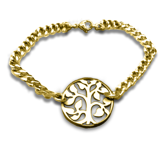 Personalisierte Baum Armband 18 karätigem Gold überzogen
