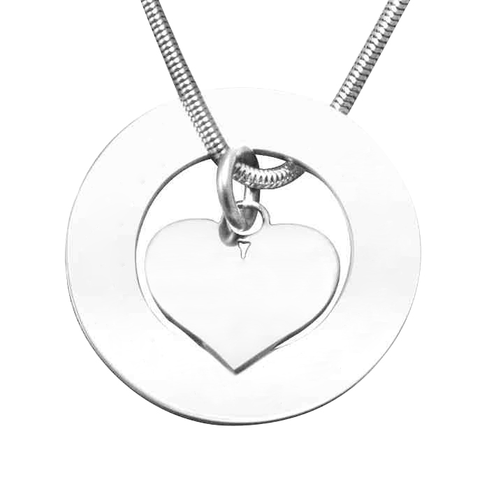 Personalisierte Kreis Mein Herz Halskette Sterlingsilber
