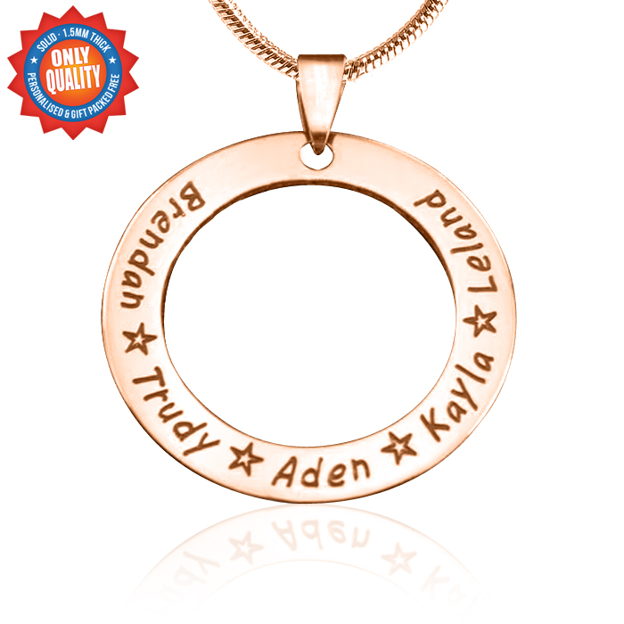Personalisierte Circle of Trust Halskette 18ct Rose Gold überzogen