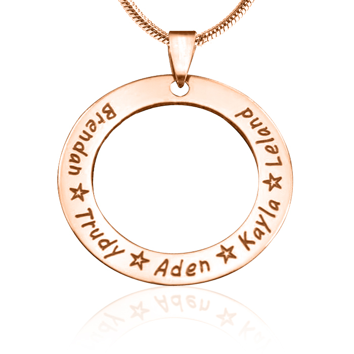 Personalisierte Circle of Trust Halskette 18ct Rose Gold überzogen