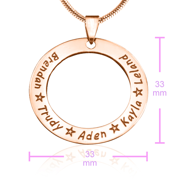 Personalisierte Circle of Trust Halskette 18ct Rose Gold überzogen
