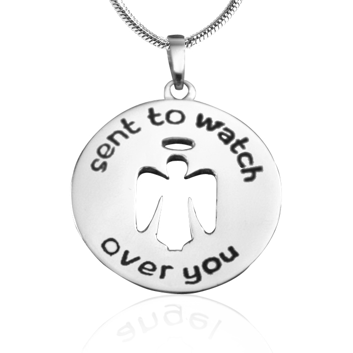 Personalisierte Schutzengel Halskette 2 Sterling Silber