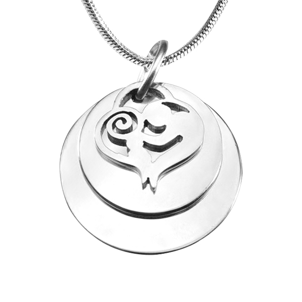 Personalisierte Mutter Disc Doppel Halskette Sterling Silber