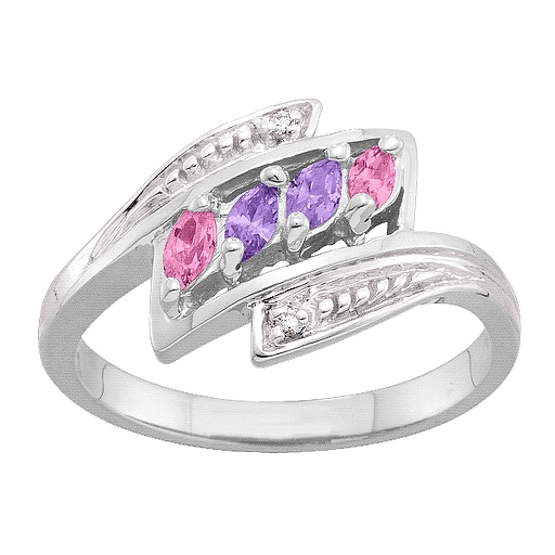2 6 Marquise und Akzente Ring
