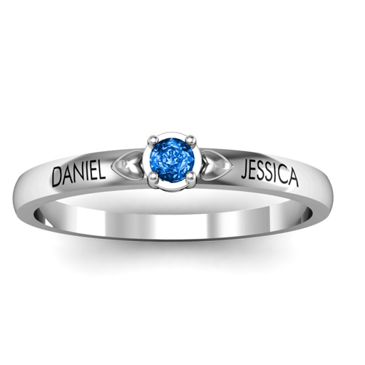 Herz umgeben Solitaire Ring