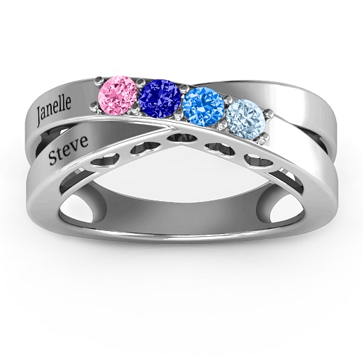 Über My Heart 4 Stein Ring