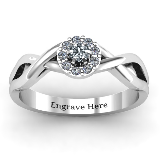 Geflochtene Blumengruppen Ring