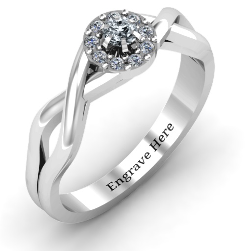 Geflochtene Blumengruppen Ring