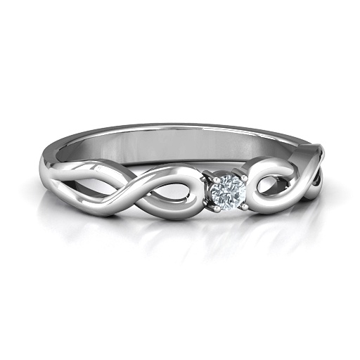 Klassische Solitare Sparkle Ring mit Infinity Band