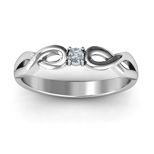 Klassische Solitare Sparkle Ring mit Infinity Band