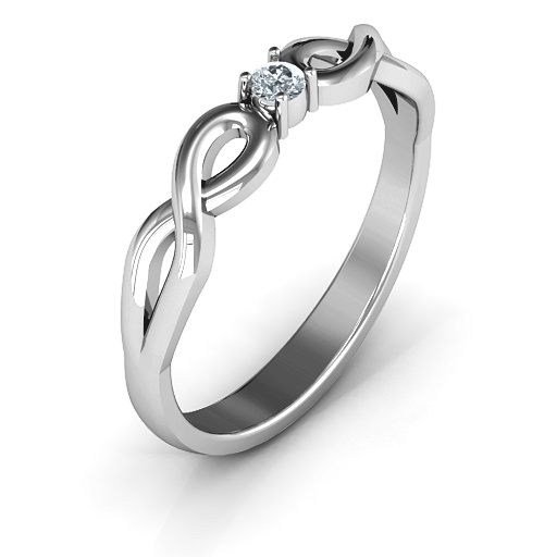 Klassische Solitare Sparkle Ring mit Infinity Band