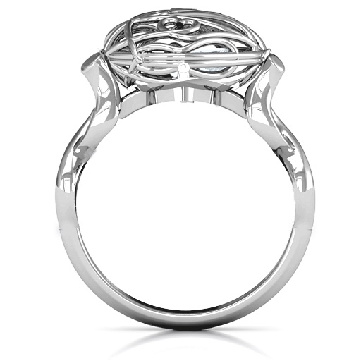 Eingehüllt in Love Caged Herz Ring mit Infinity Band