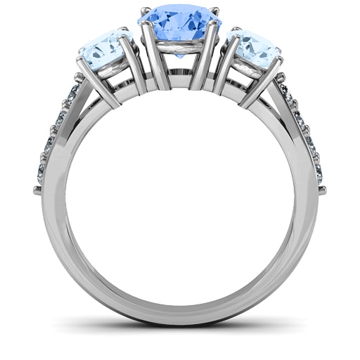 Majestic Drei Stein Eternity Ring mit Akzenten