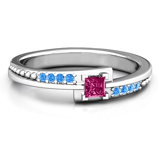 Princess Cut Ring mit Akzenten