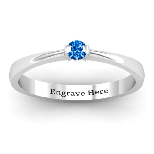 Semi Lünette Solitaire Ring