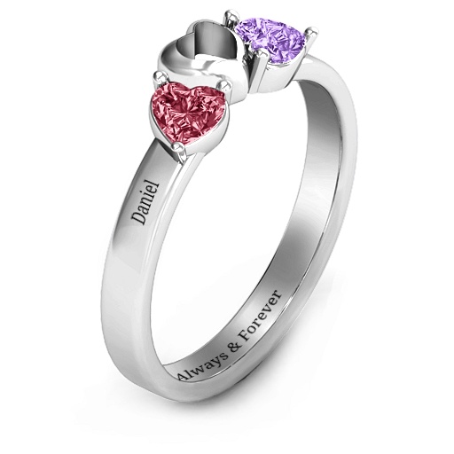 Funkelnder Schatz Zwei Stein Ring