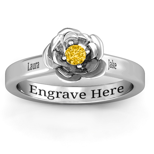 Sterling Silber blühen Rosen Ring