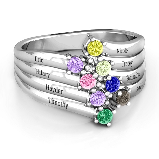 Sterling Silber Hydra Multi Wave Ring