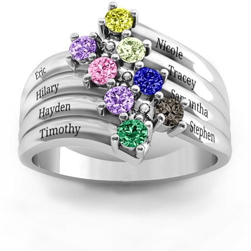 Sterling Silber Hydra Multi Wave Ring