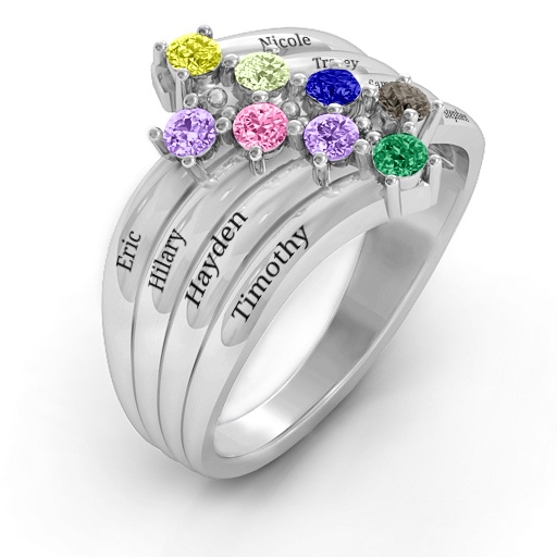 Sterling Silber Hydra Multi Wave Ring