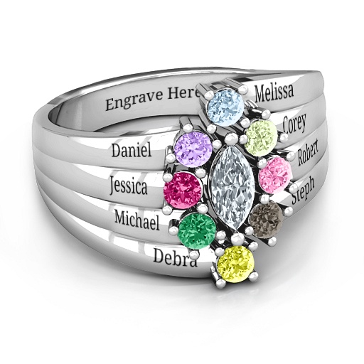 Sterling Silber Medusa Multi Wave Ring