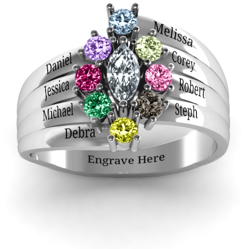 Sterling Silber Medusa Multi Wave Ring