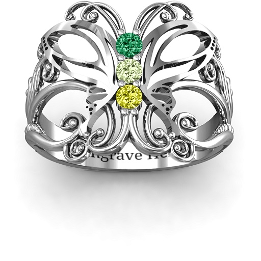 Sterling Silber Wertvolle Schmetterlings Ring
