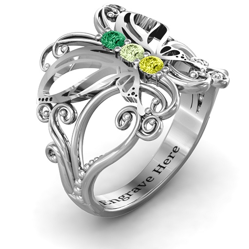 Sterling Silber Wertvolle Schmetterlings Ring